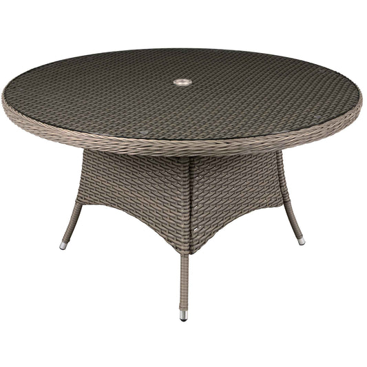 Chester Rattan Wicker Outdoor Dining Table with Tempered Glass Top - DG67 - Hot Tub Shop