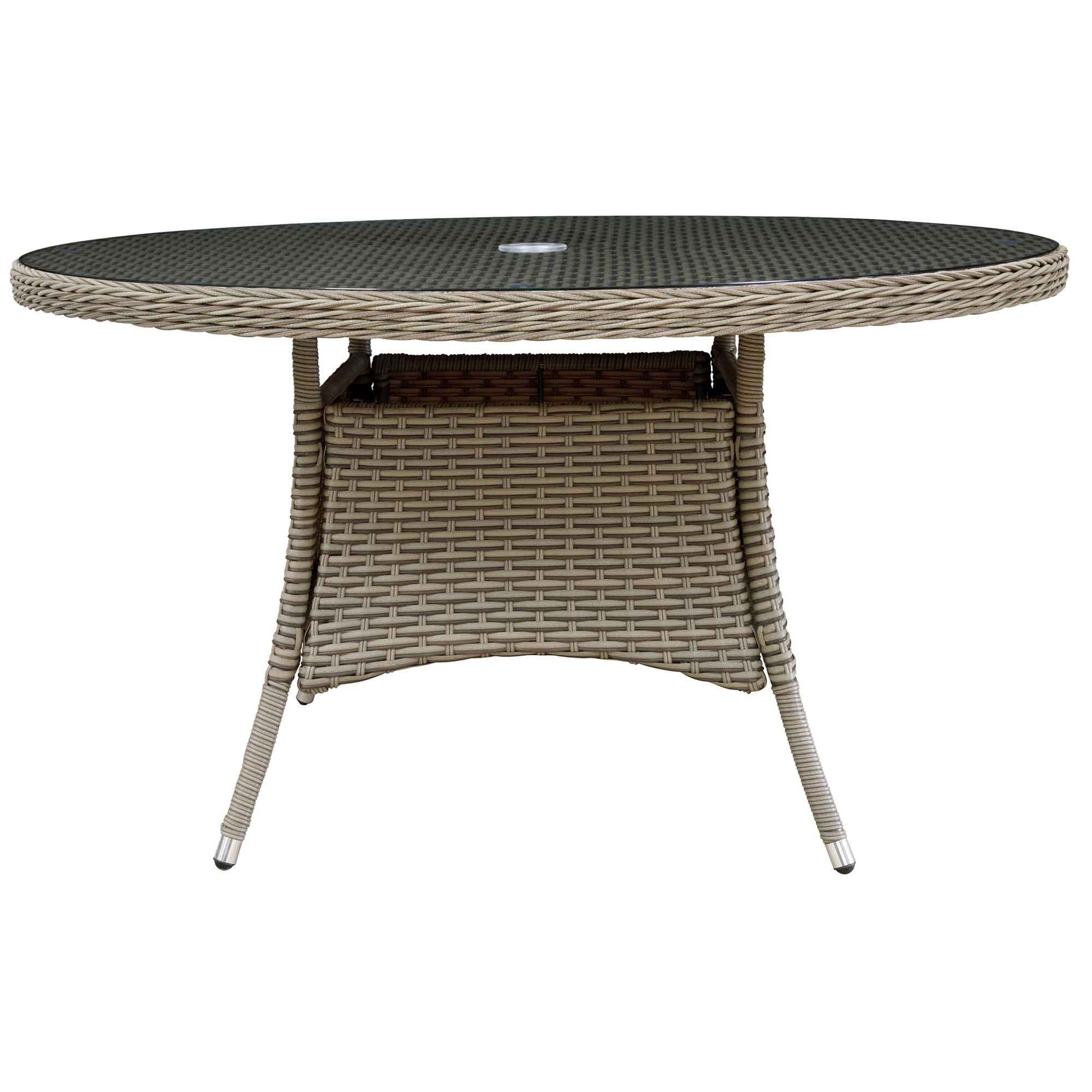 Chester Rattan Wicker Outdoor Dining Table with Tempered Glass Top - DG67 - Hot Tub Shop
