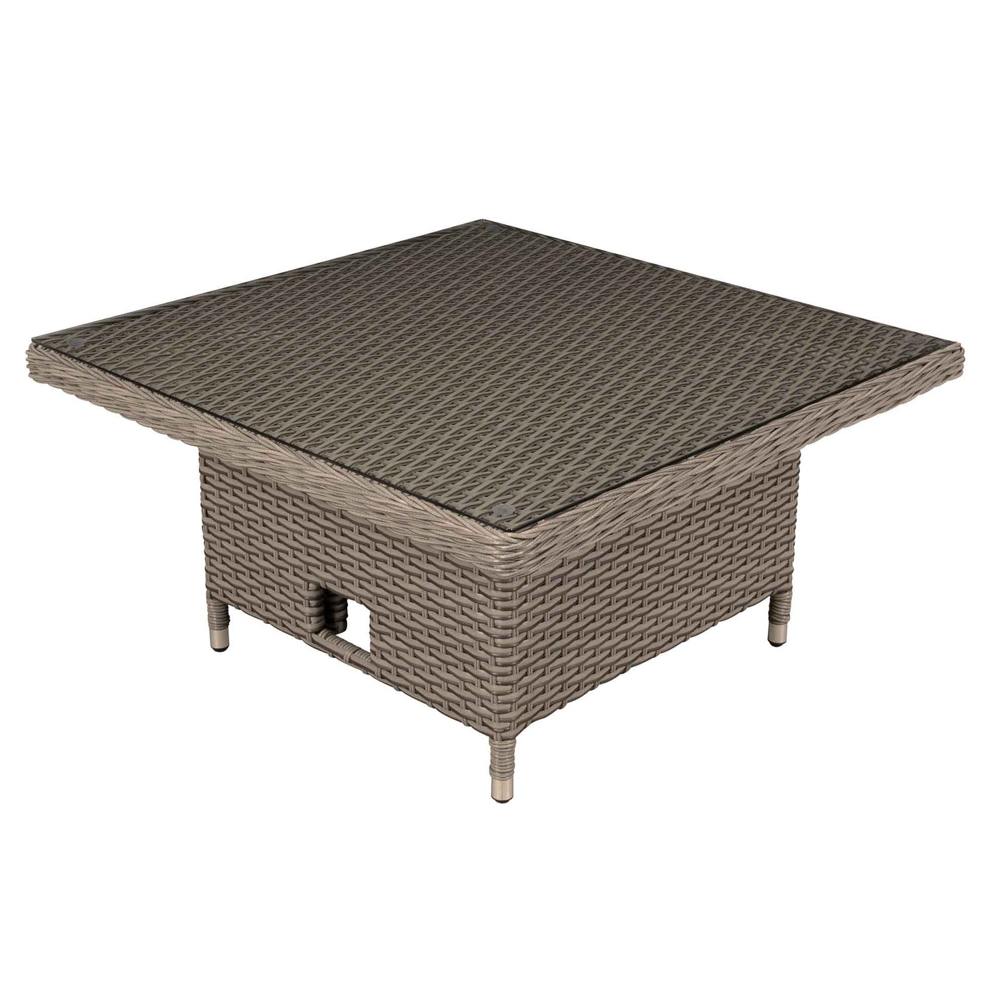 Chester Rattan Wicker Height-Adjustable Outdoor Dining Table - Brown - DG73