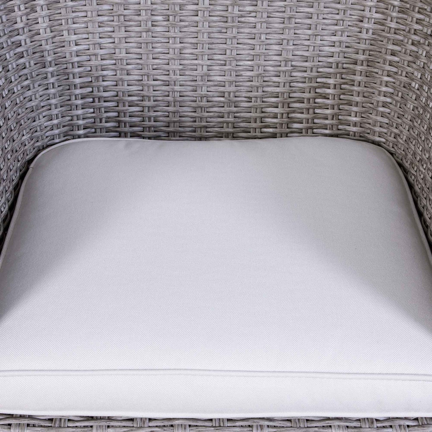 Buxton Rattan Wicker Outdoor Dining Armchair with Cushions, Set of 2, Grey - DG76