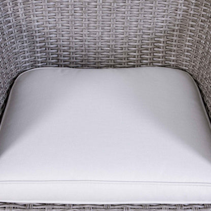 Buxton Rattan Wicker Outdoor Dining Armchair with Cushions, Set of 2, Grey - DG76