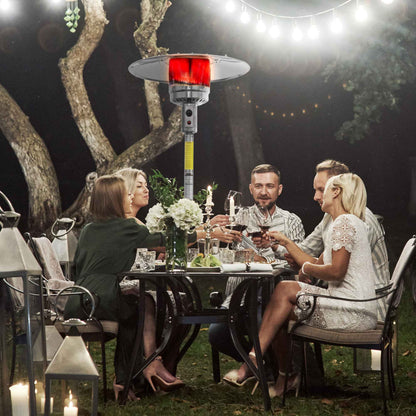 Freestanding Gas Patio Heater 13kW with Wheels & Cover, Stainless Steel - DG221