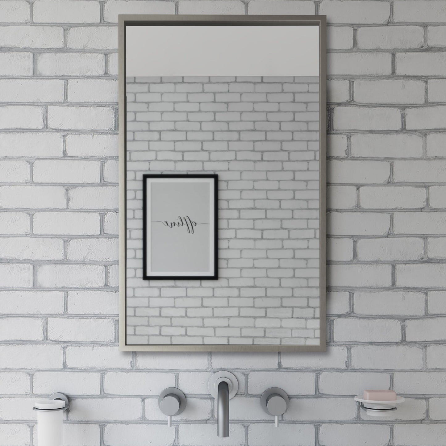 Origins Living Docklands Rectangular Mirror 50x80cm Brushed Stainless Steel