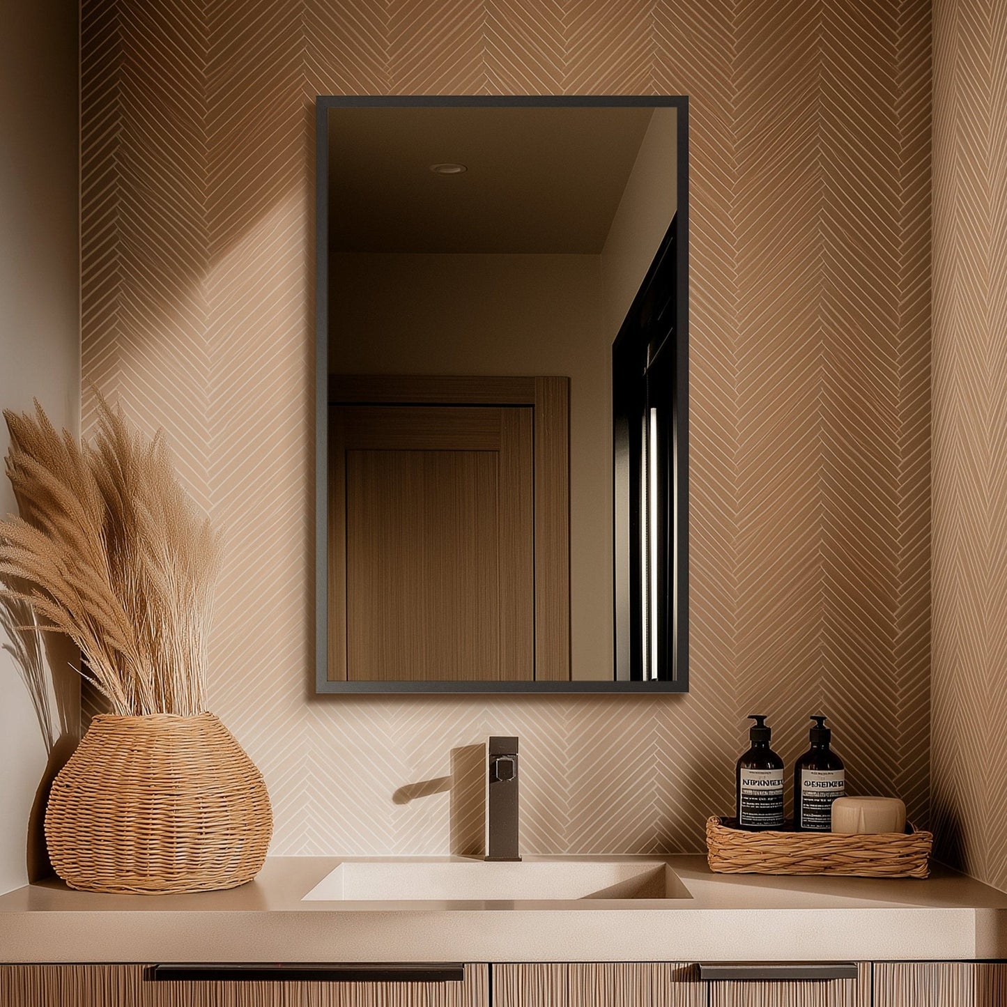 Origins Living Docklands Rectangular Mirror 50x80cm Gunmetal