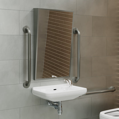 Origins Living Docklands Inclusive Angled Mirror 50x80cm Brushed Stainless Steel - Hot Tub Shop