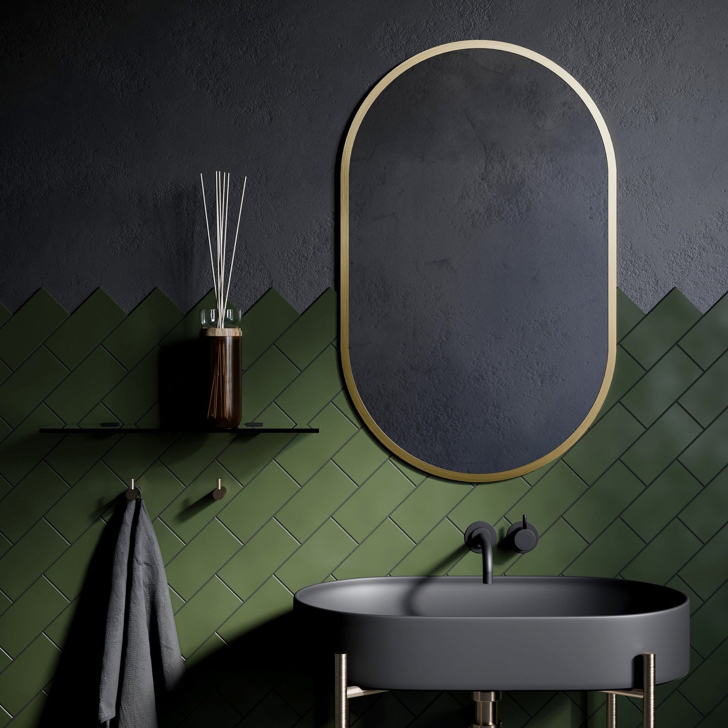 Origins Living Docklands Capsule Mirror 50x80cm Brushed Brass - Hot Tub Shop
