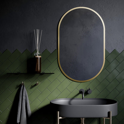 Origins Living Docklands Capsule Mirror 50x80cm Brushed Brass - Hot Tub Shop