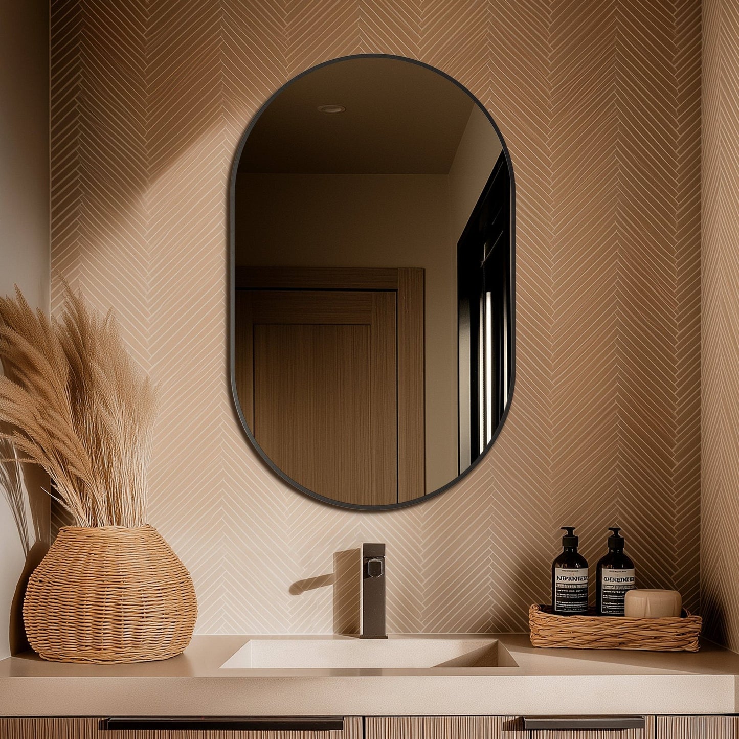 Origins Living Docklands Capsule Mirror 50x80cm Gunmetal - Hot Tub Shop