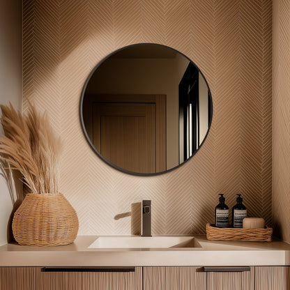 Origins Living Docklands Round Mirror 60cm Gunmetal - Hot Tub Shop