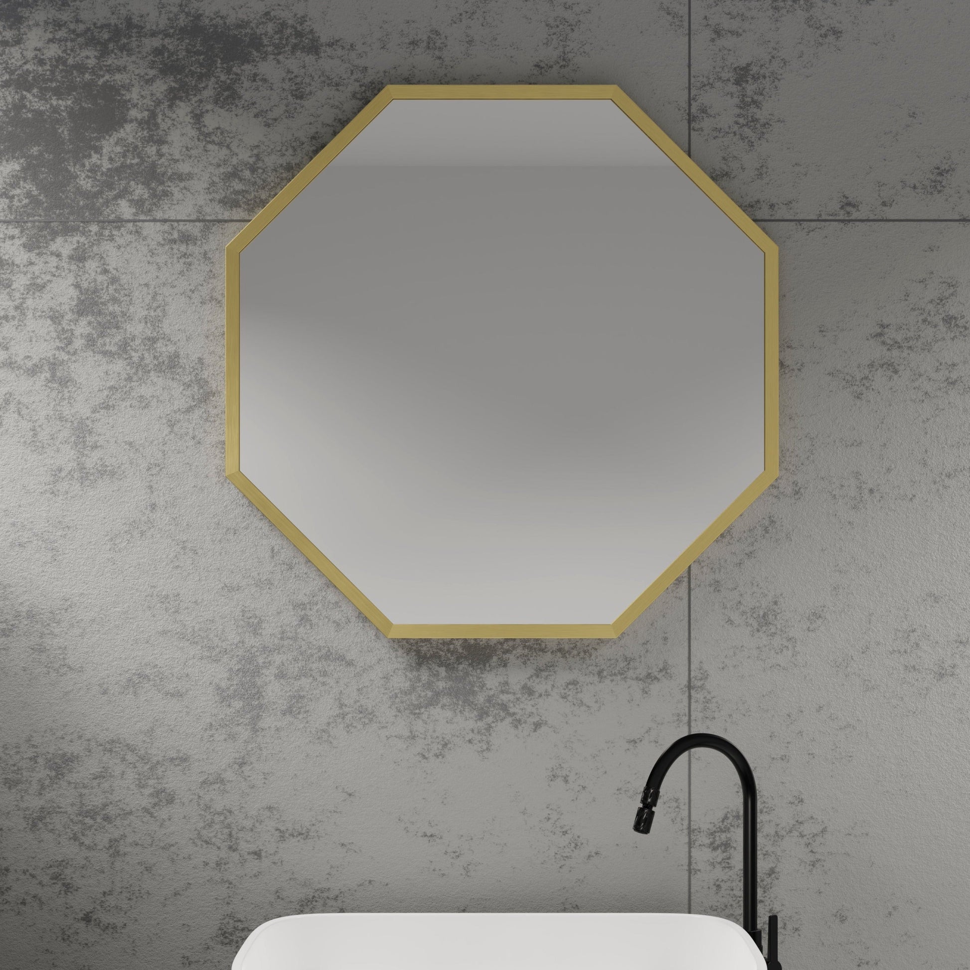 Origins Living Docklands Octagon Mirror 60x60cm Brushed Brass - Hot Tub Shop