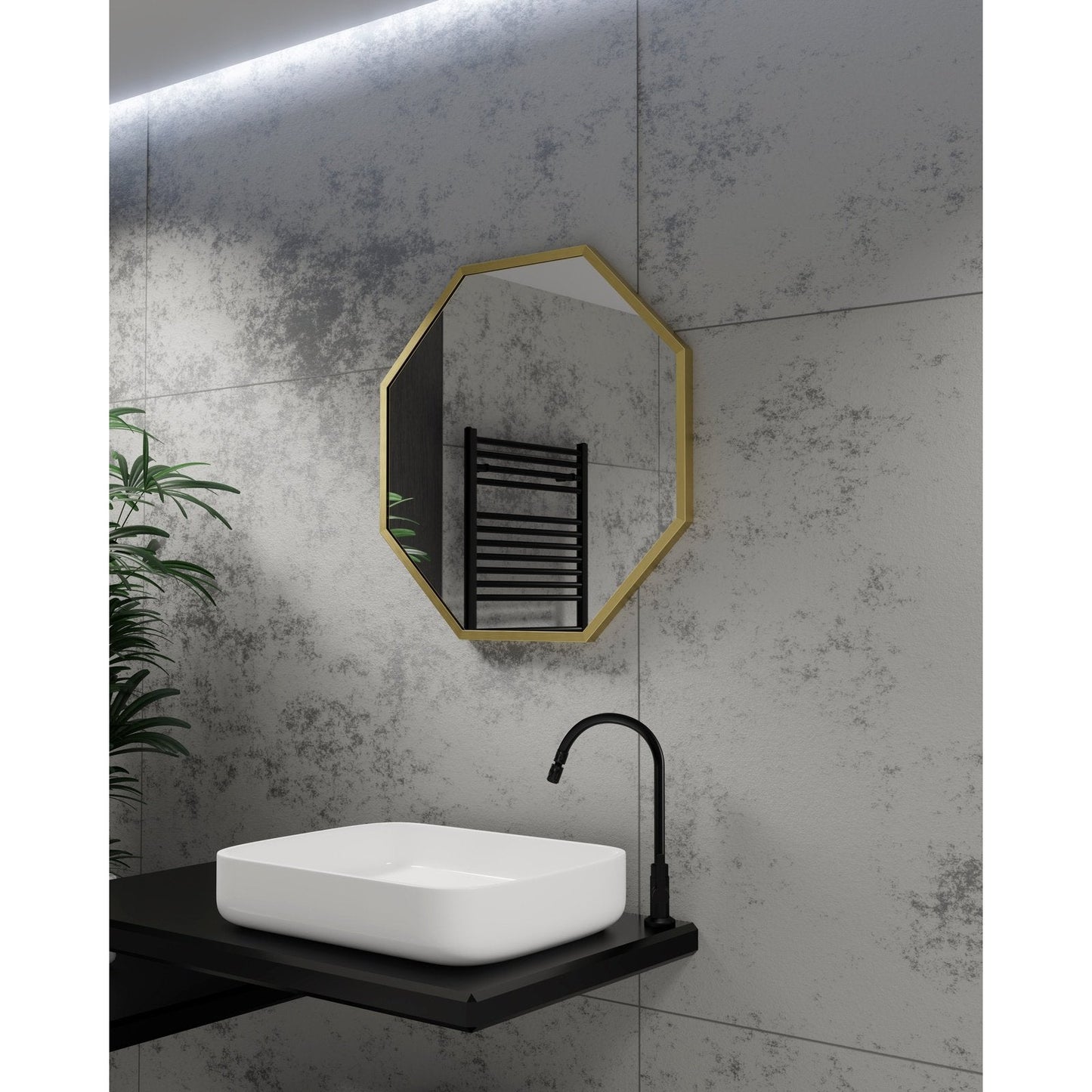 Origins Living Docklands Octagon Mirror 60x60cm Brushed Brass - Hot Tub Shop