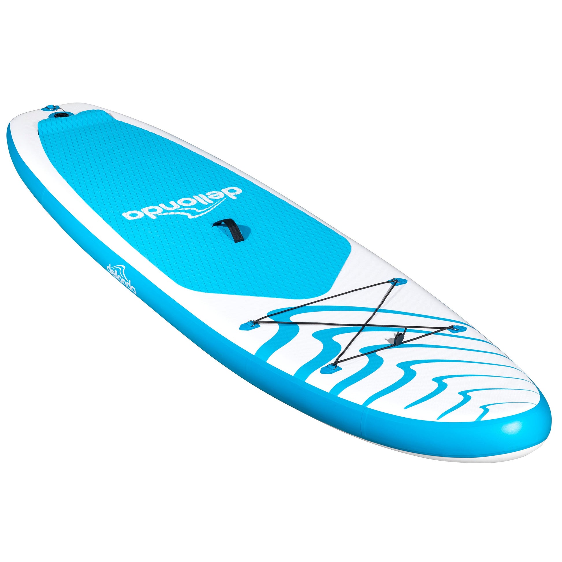 Inflatable Stand Up Paddle Board, SUP, Light Blue/White, 10'6", Leash, Pump, Carry Bag, DL152 - Hot Tub Shop