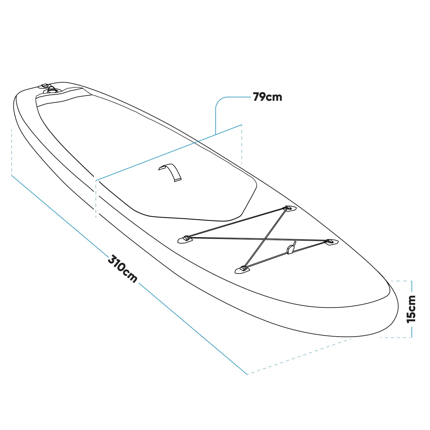 Inflatable Stand Up Paddle Board, SUP, Blue/White, 10'2", Leash, Pump, Carry Bag, DL153 - Hot Tub Shop