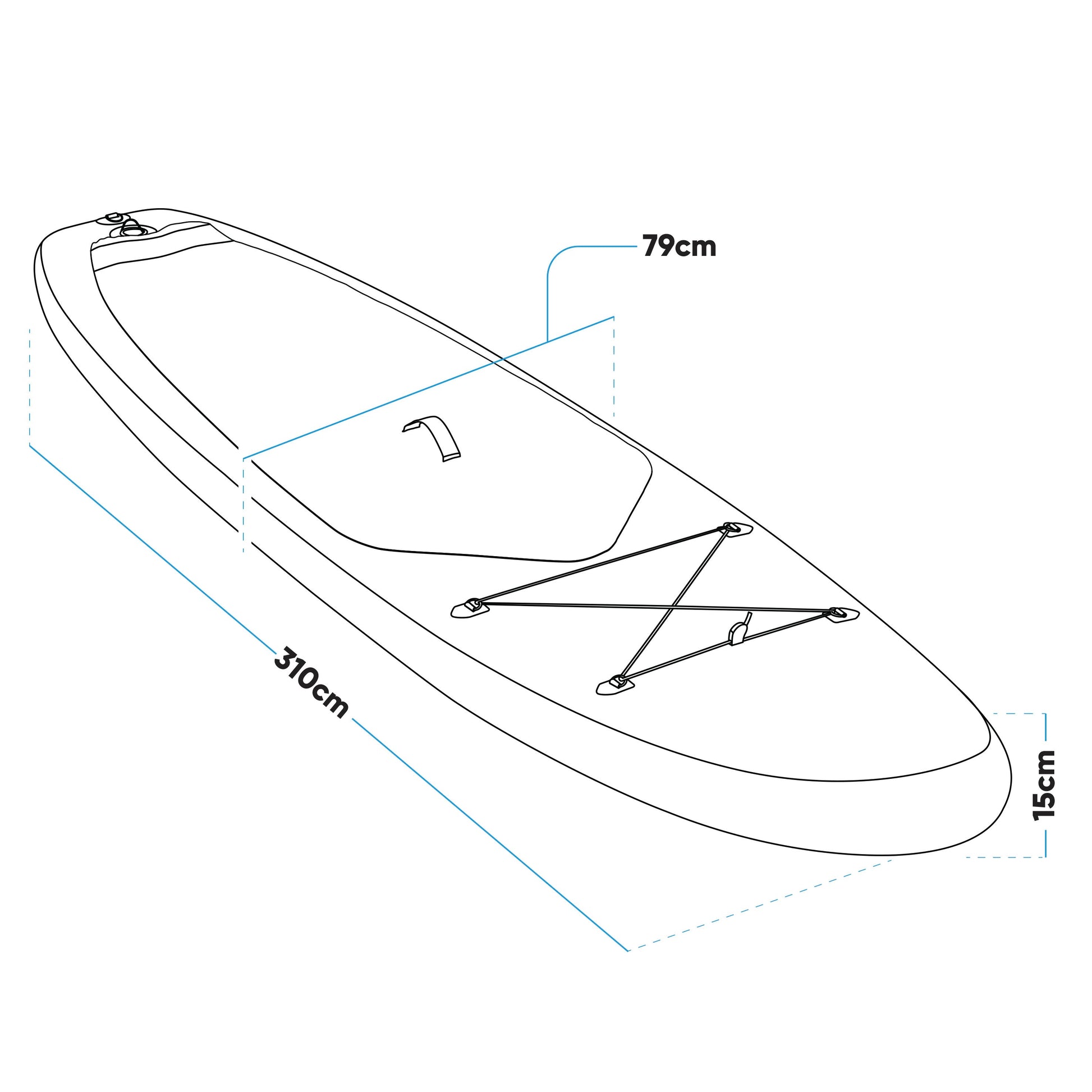 Inflatable Stand Up Paddle Board, SUP, Blue/White, 10'2", Leash, Pump, Carry Bag, DL153 - Hot Tub Shop