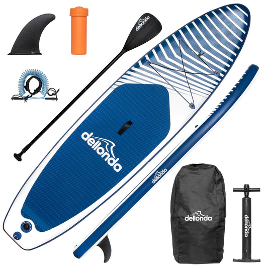 Inflatable Stand Up Paddle Board, SUP, Blue/White, 10'2", Leash, Pump, Carry Bag, DL153 - Hot Tub Shop