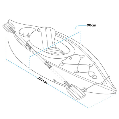 Inflatable One Person Kayak/Canoe Set, Blue/Green, Pump, Aluminium Paddle, DL154