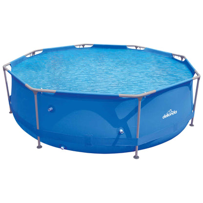 10ft Steel Frame Swimming Pool Round with Accessories, Blue - DL137