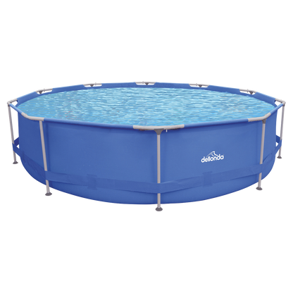 Dellonda 12ft Steel Frame Swimming Pool Round with Filter Pump, Blue - DL20