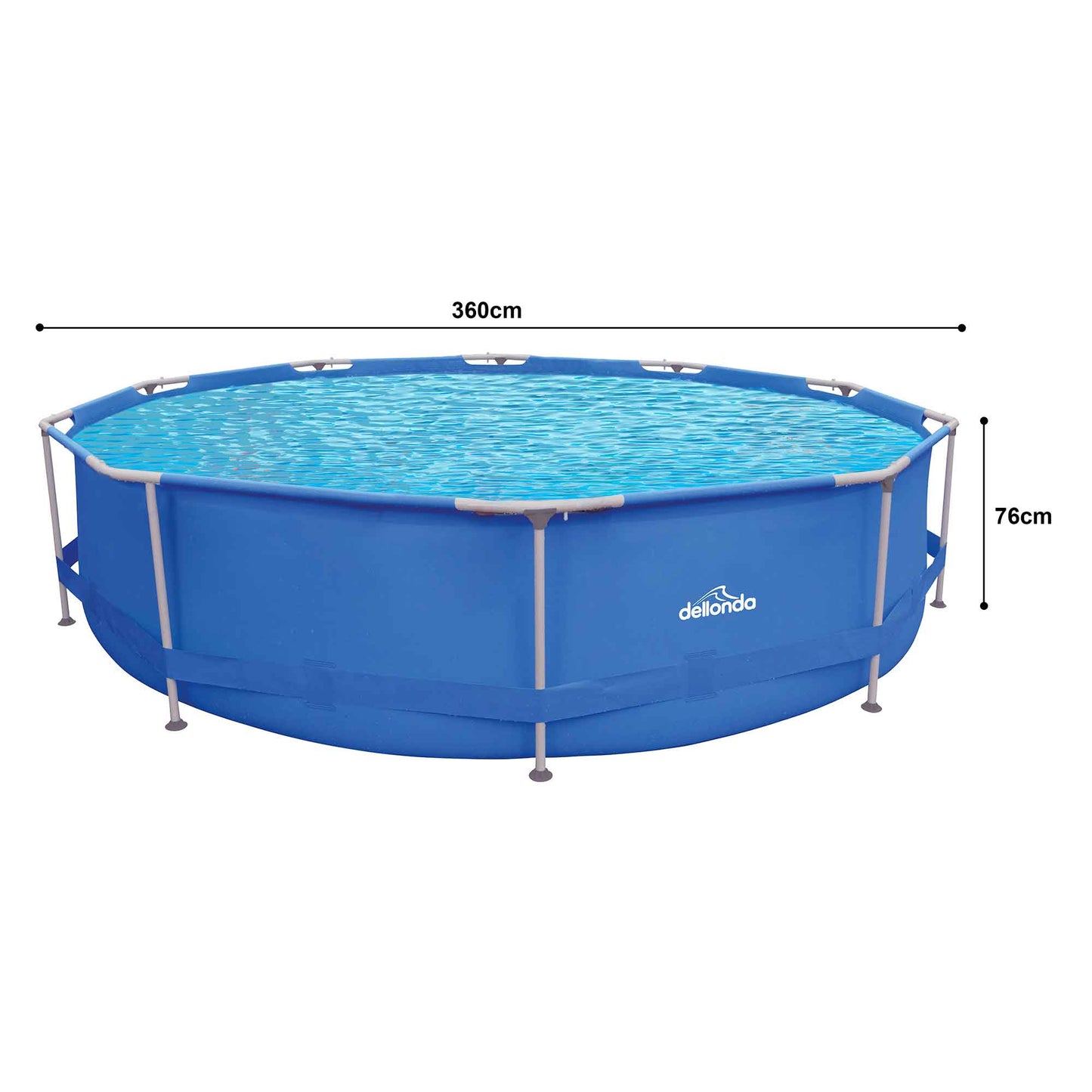 12ft Steel Frame Swimming Pool Round with Accessories, Blue - DL138