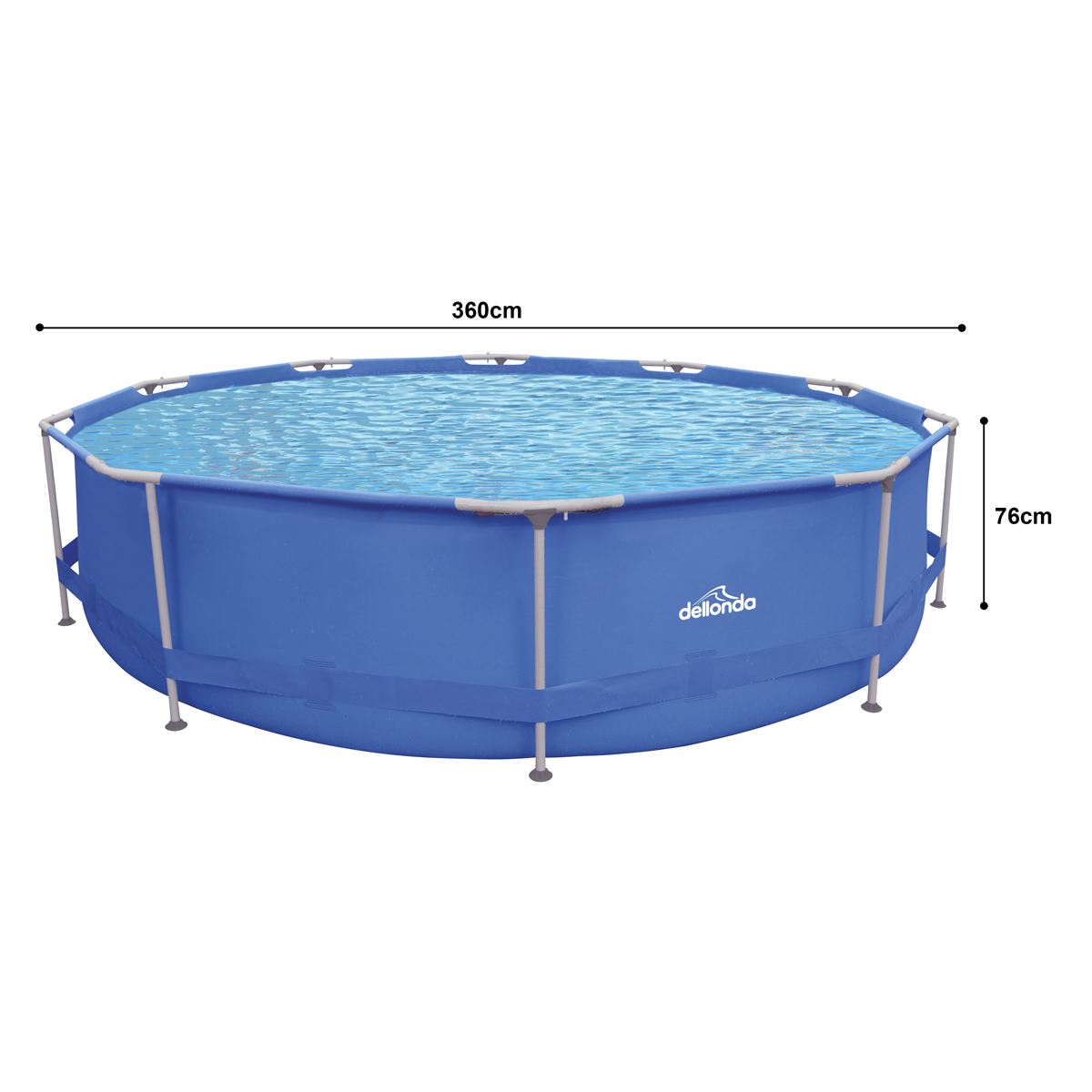 Dellonda 12ft Steel Frame Swimming Pool Round with Filter Pump, Blue - DL20
