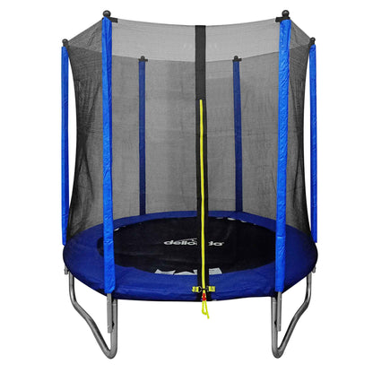 8ft Heavy-Duty Outdoor Trampoline for Kids with Safety Enclosure Net, Includes Anchor Kit & Ladder - DL93
