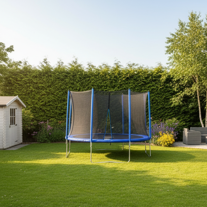 Dellonda 12ft Round Outdoor Trampoline With Safety Net Bundle - Hot Tub Shop