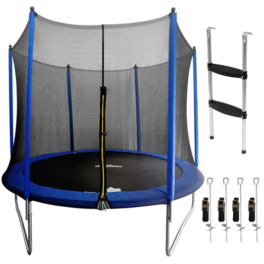 10ft Heavy-Duty Outdoor Trampoline for Kids with Safety Enclosure Net, Includes Anchor Kit & Ladder - DL94 - Hot Tub Shop