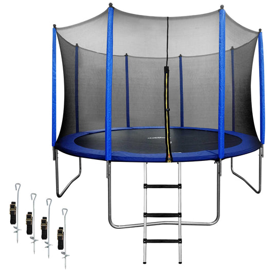 12ft Heavy-Duty Outdoor Trampoline for Kids with Safety Enclosure Net, Anchor Kit and Ladder - DL95 - Hot Tub Shop