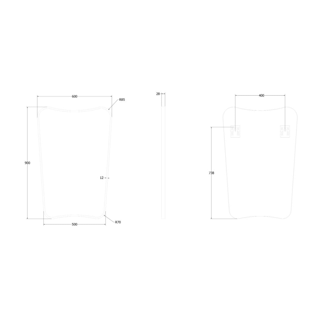 Origins Living Delphine Mirror 60 X 90cm Matt Black - Hot Tub Shop