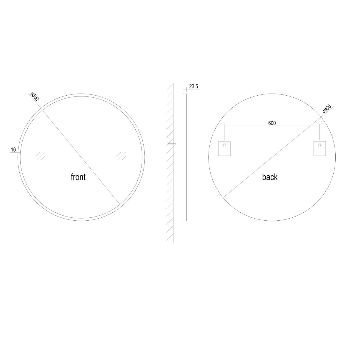 Origins Living Docklands Round Mirror 80cm Brushed Bronze - Hot Tub Shop