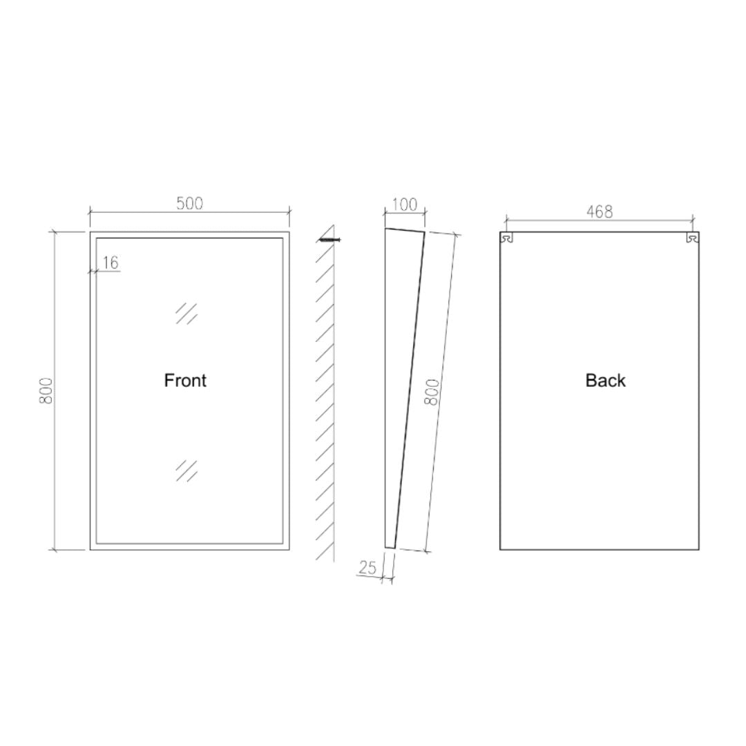 Origins Living Docklands Inclusive Angled Mirror 50x80cm Brushed Stainless Steel - Hot Tub Shop