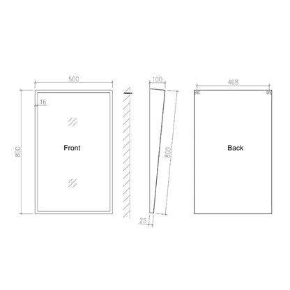 Origins Living Docklands Inclusive Angled Mirror 50x80cm Brushed Stainless Steel - Hot Tub Shop