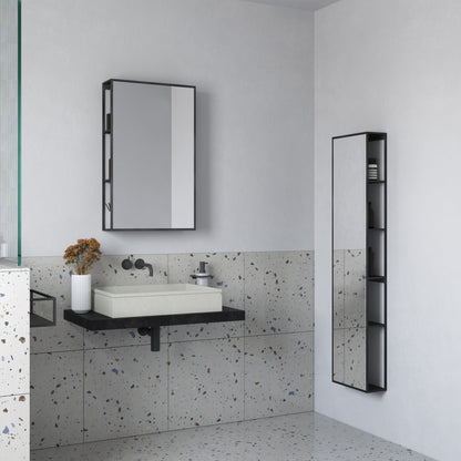 Origins Living Dockside Mirror With Open Shelving 50x80cm Black