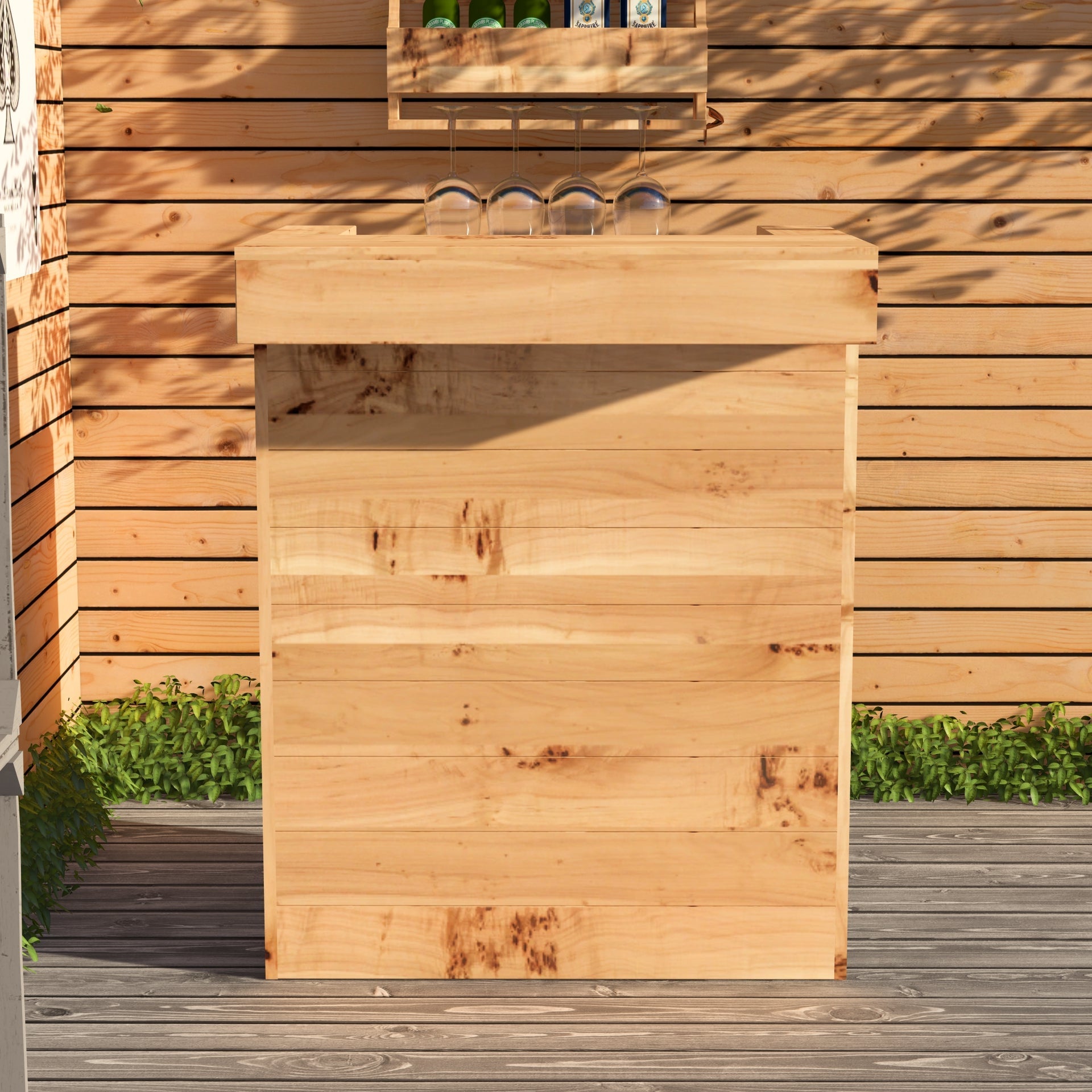 Rustic Wooden Pallet Bar - 80cm - Hot Tub Shop