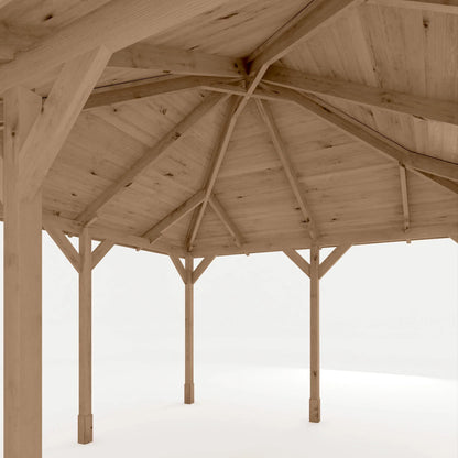 4m x 4m Pressure Treated Gazebo with Tongue & Groove Roof