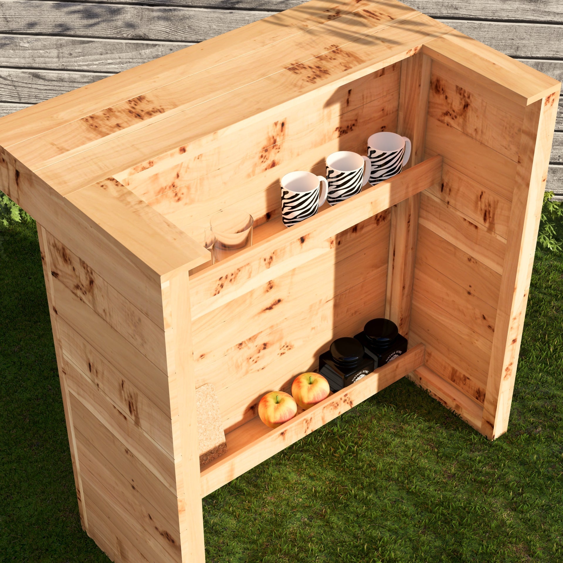Rustic Wooden Pallet Bar - 100cm - Hot Tub Shop