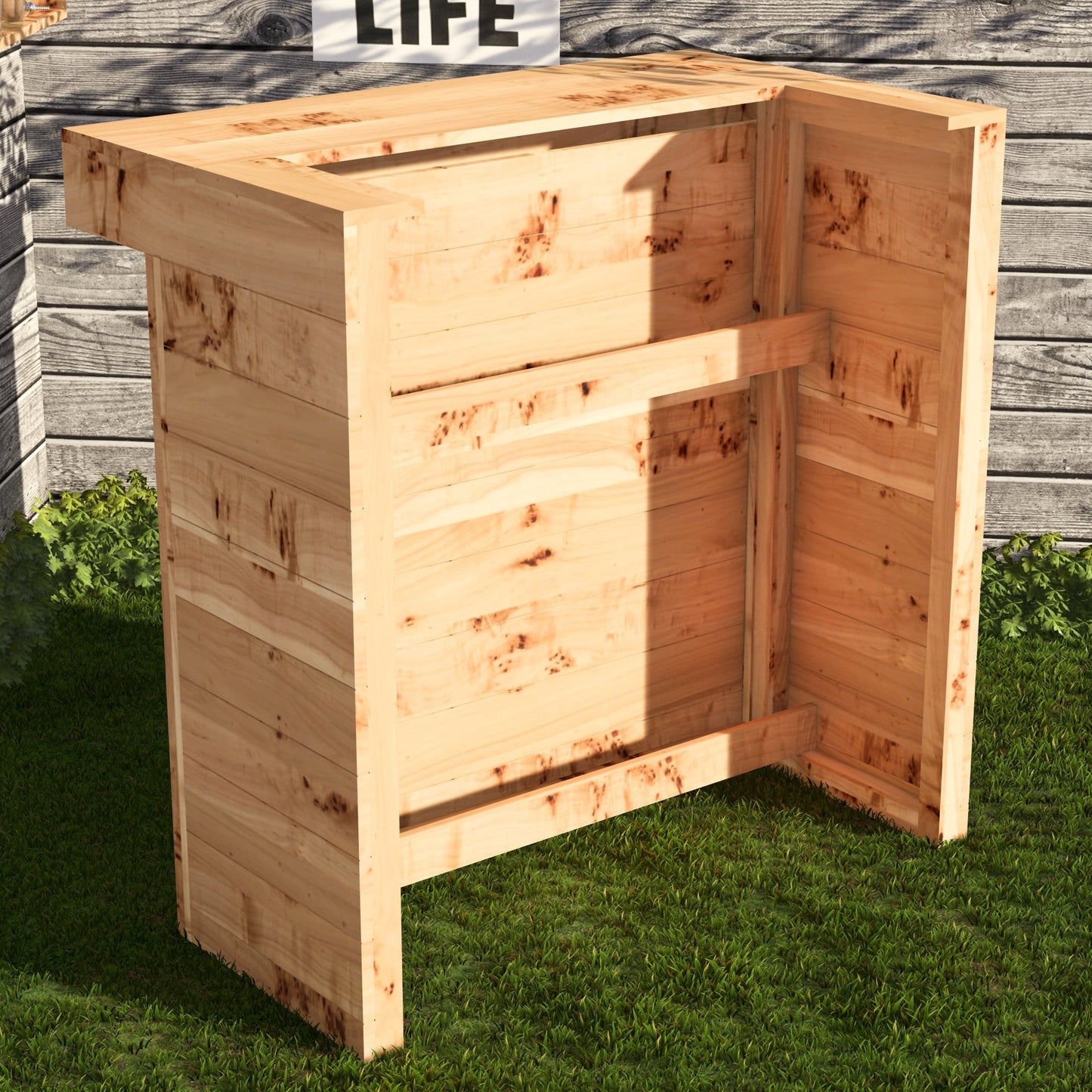 Rustic Wooden Pallet Bar - 100cm - Hot Tub Shop