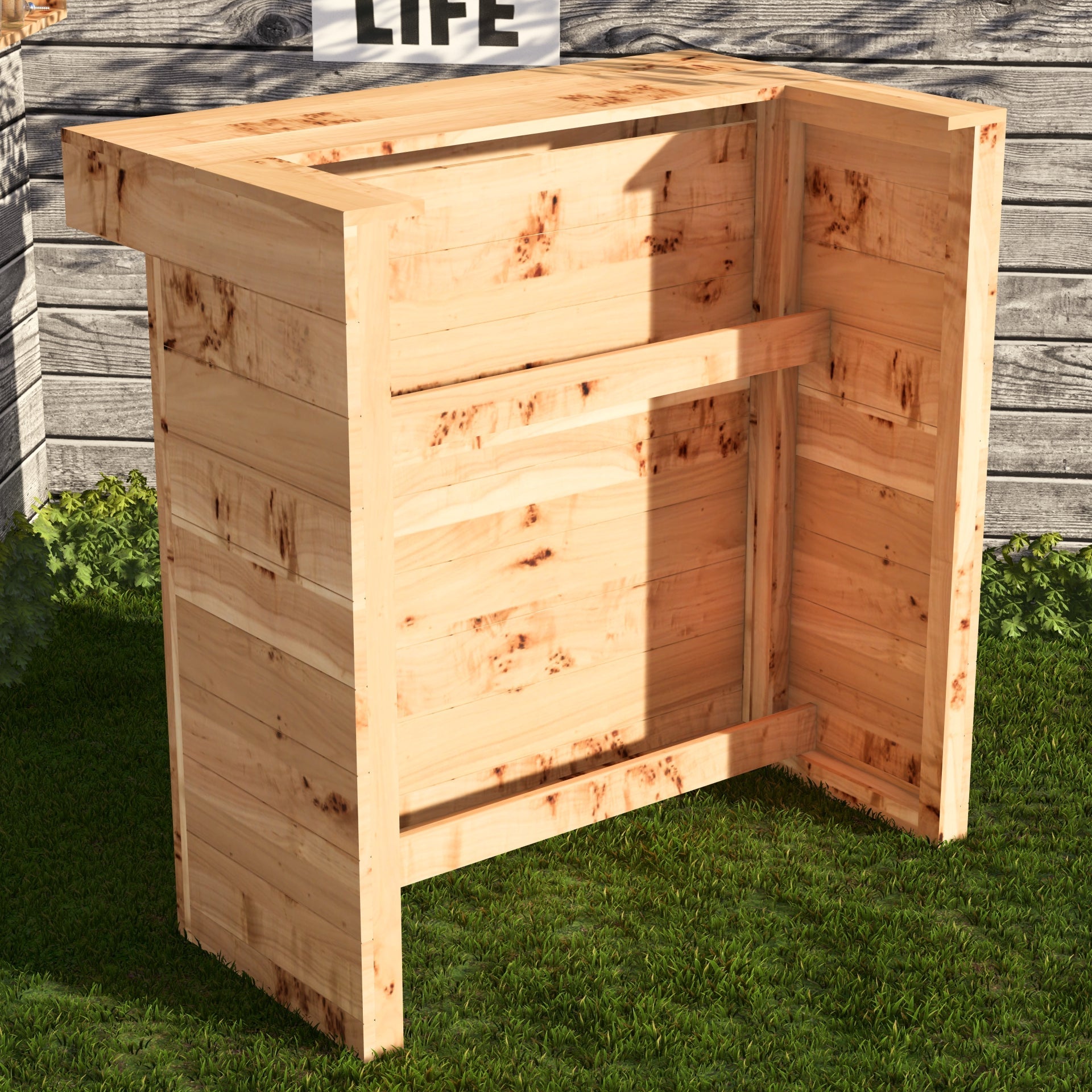 Rustic Wooden Pallet Bar - 100cm - Hot Tub Shop