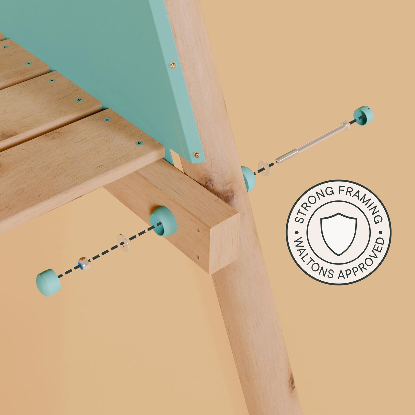 Single Wooden Baby Swing Set With Slide - Springwood II