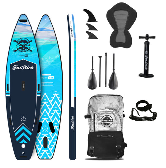 FatStick 12'6 Inflatable Touring Paddle Board SUP Package | With Seat - Hot Tub Shop