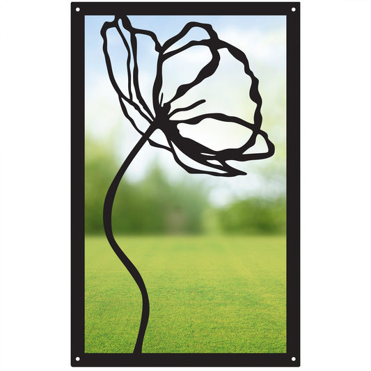 Poppy Flower, SunCatcher Garden Mirror Rectangular Design - Hot Tub Shop