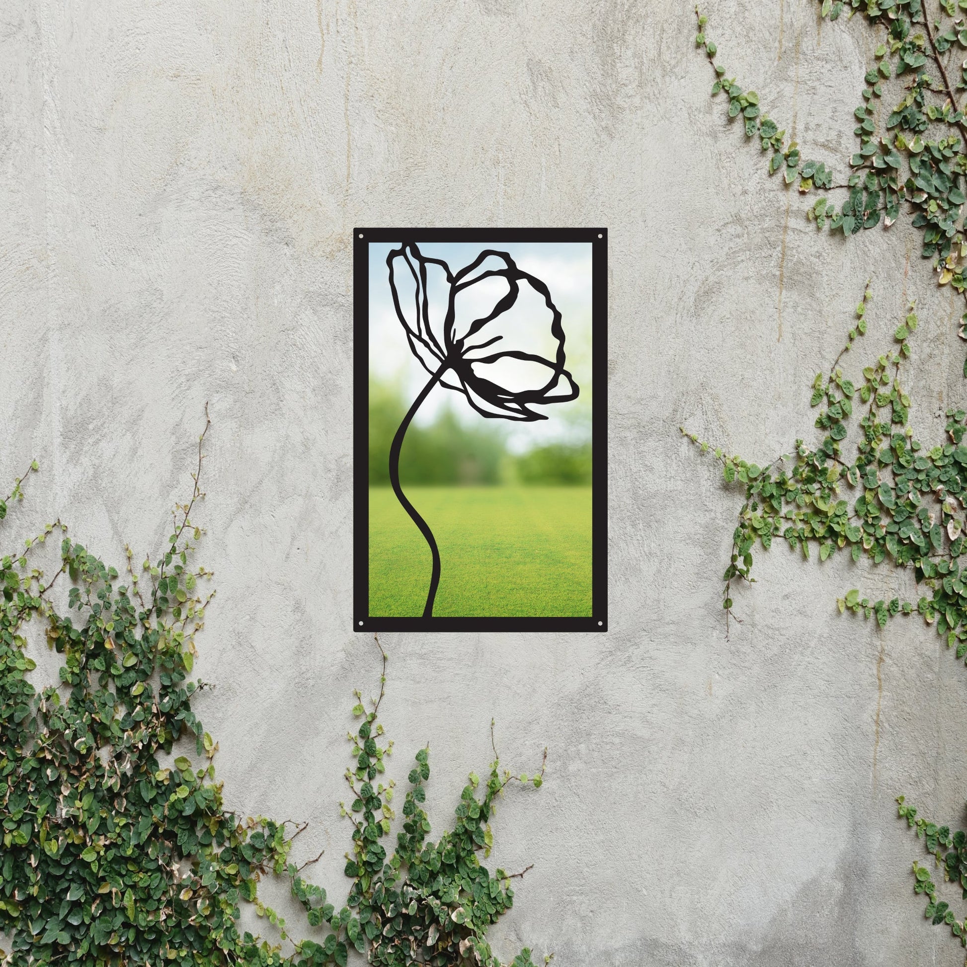 Poppy Flower, SunCatcher Garden Mirror Rectangular Design - Hot Tub Shop