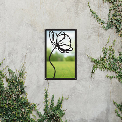 Poppy Flower, SunCatcher Garden Mirror Rectangular Design - Hot Tub Shop