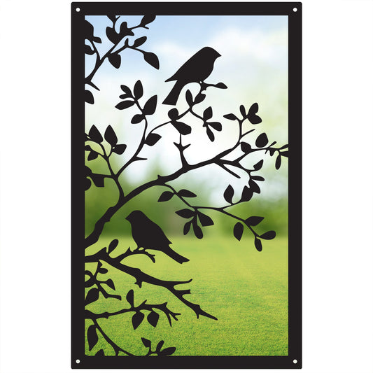 Song Birds in a Tree, SunCatcher Garden Mirror Rectangular Design - Hot Tub Shop