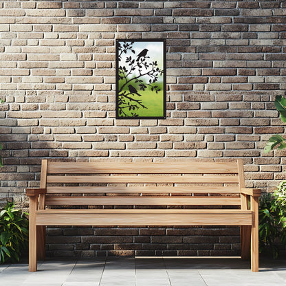 Song Birds in a Tree, SunCatcher Garden Mirror Rectangular Design - Hot Tub Shop