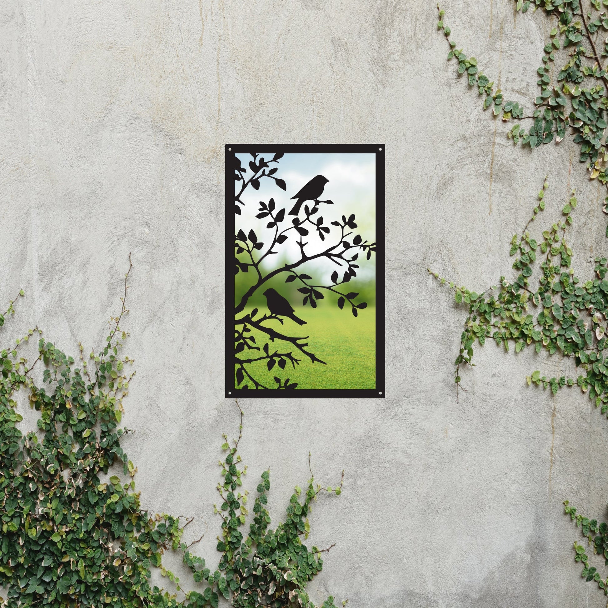 Song Birds in a Tree, SunCatcher Garden Mirror Rectangular Design - Hot Tub Shop