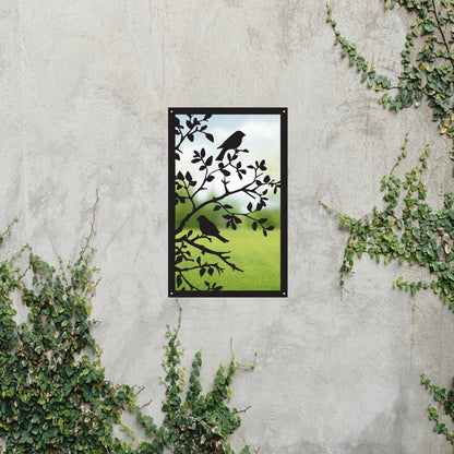 Song Birds in a Tree, SunCatcher Garden Mirror Rectangular Design - Hot Tub Shop