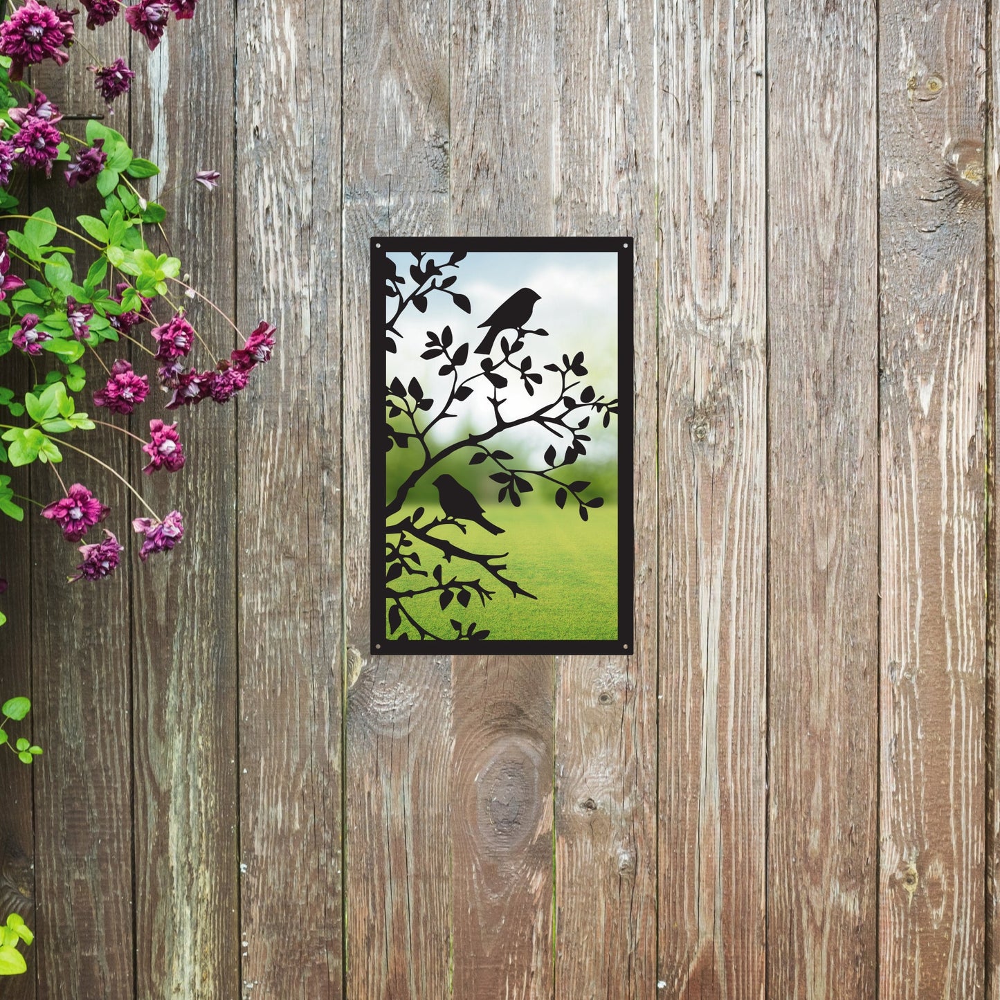 Song Birds in a Tree, SunCatcher Garden Mirror Rectangular Design - Hot Tub Shop