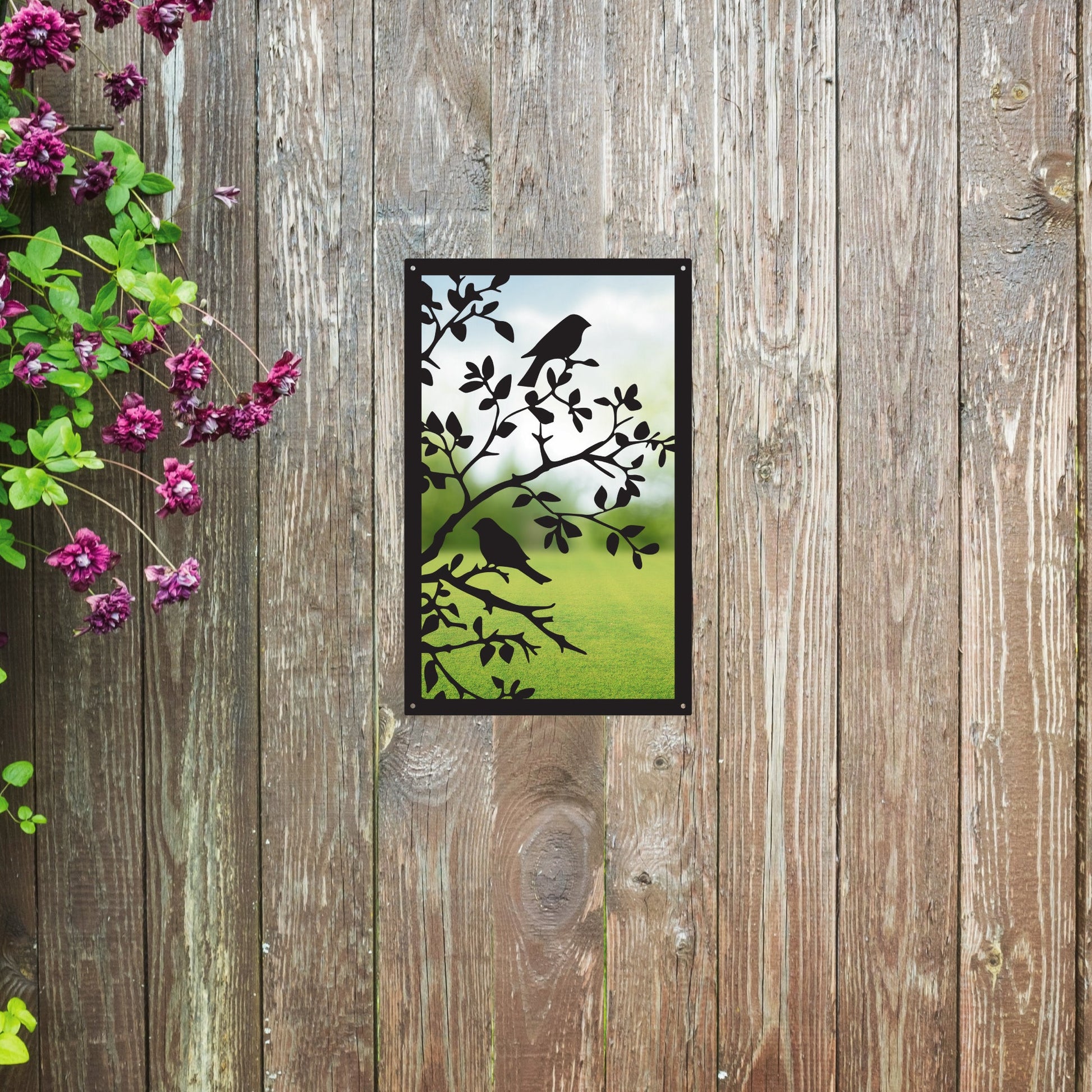 Song Birds in a Tree, SunCatcher Garden Mirror Rectangular Design - Hot Tub Shop