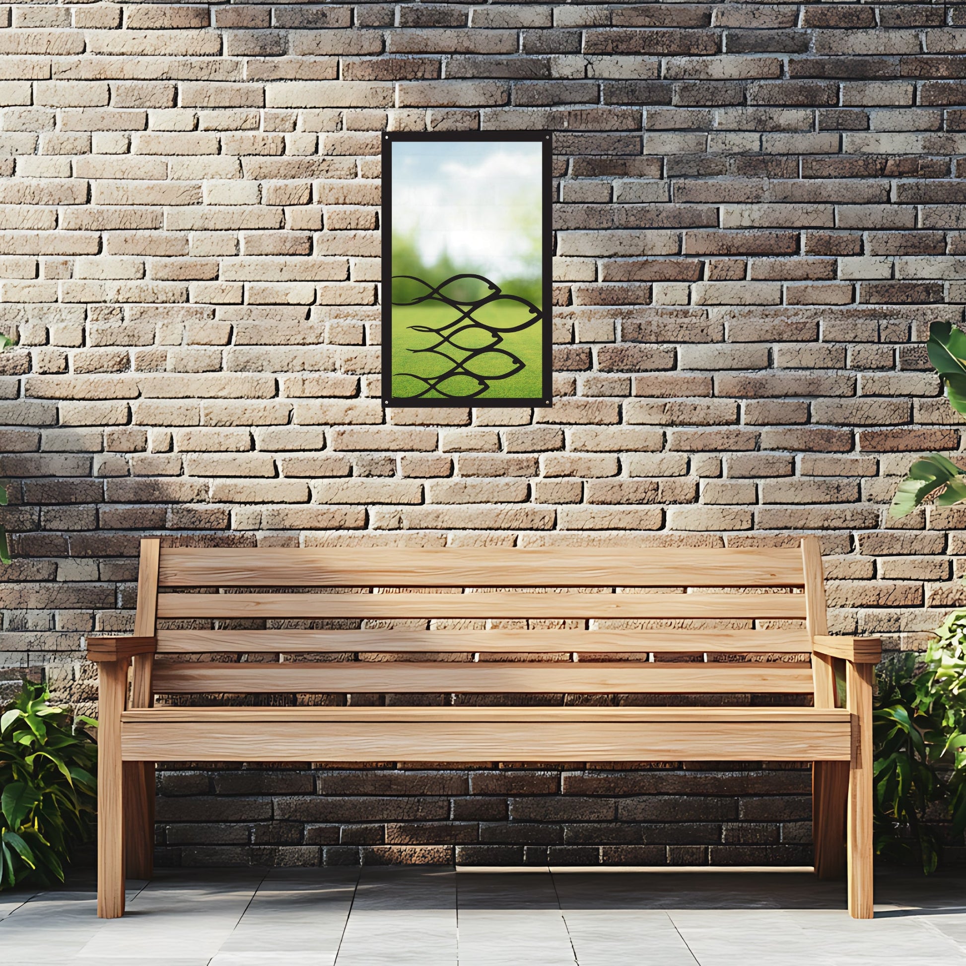 Swimming Fish, SunCatcher Garden Mirror Rectangular Design - Hot Tub Shop